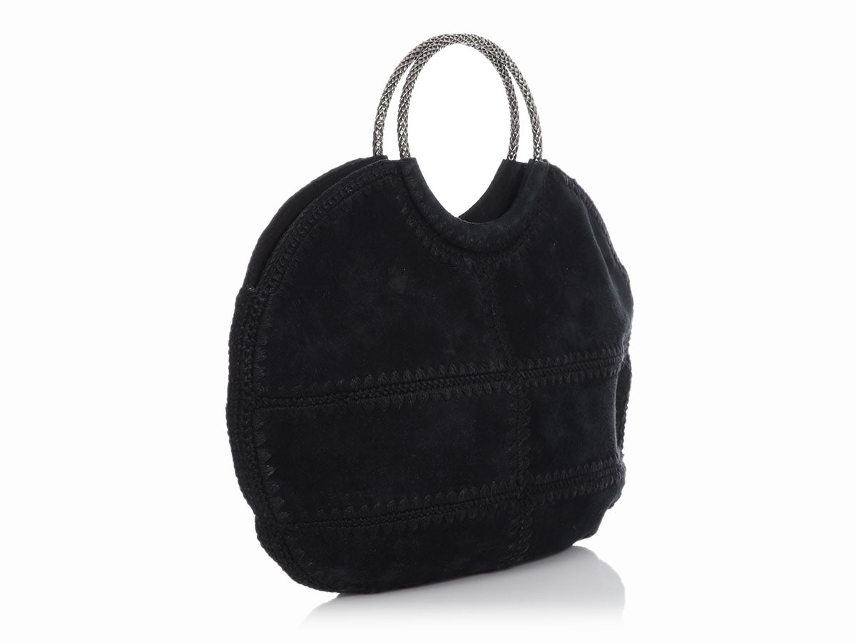 Saint Laurent Black Suede Serpent Bracelet Bag