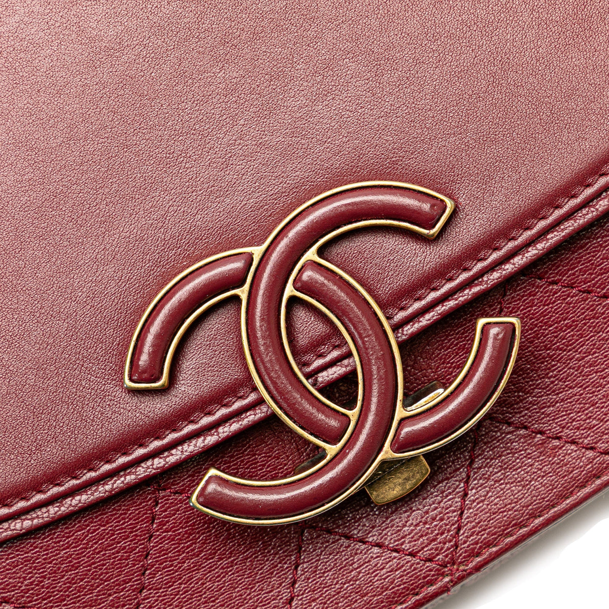 Red Chanel Medium Calfskin Coco Curve Flap Satchel