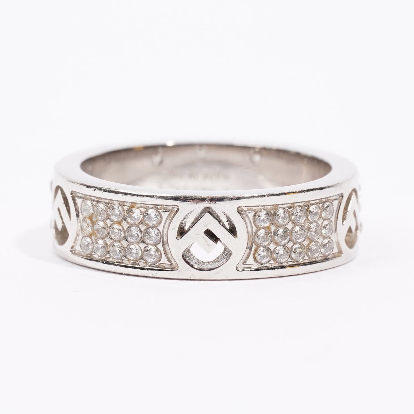 Fendi F Is Fendi Ring Silver Base Metal Medium