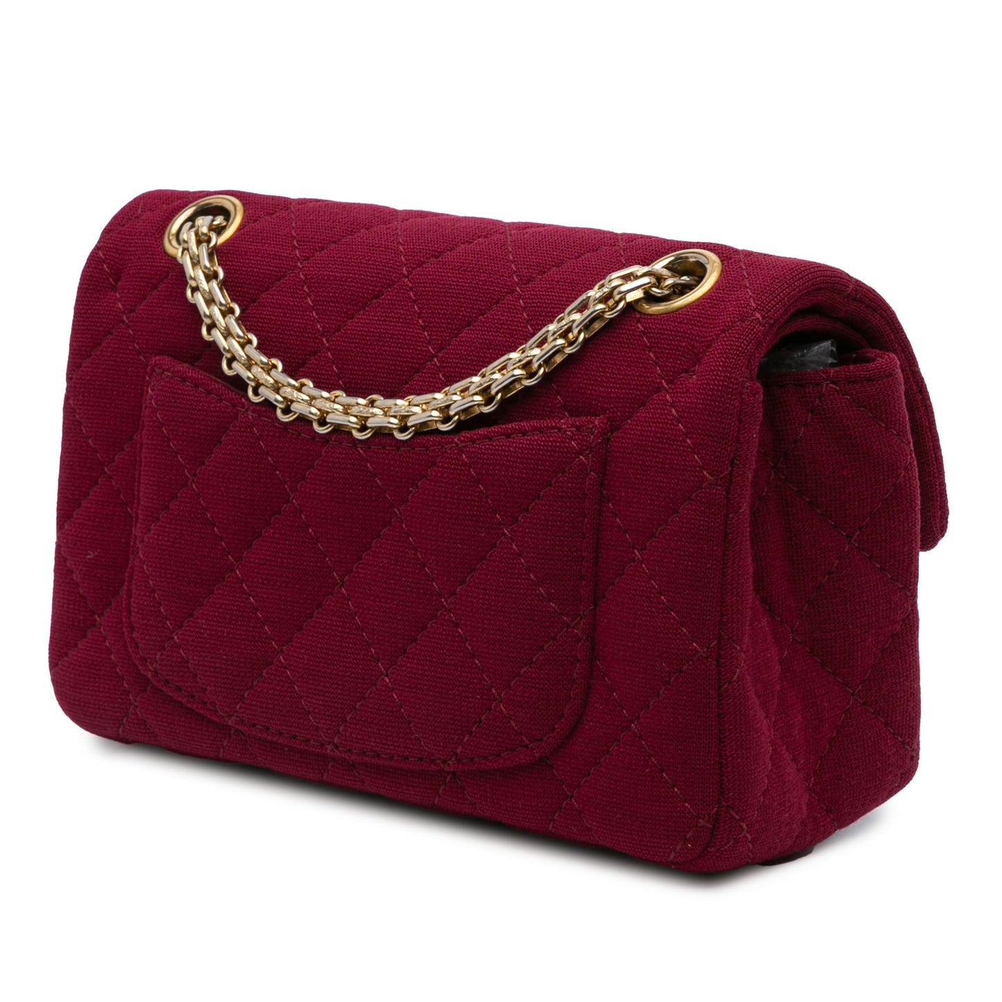 Red Chanel 2.55 Reissue Mini Quilted Jersey Double Flap Shoulder Bag