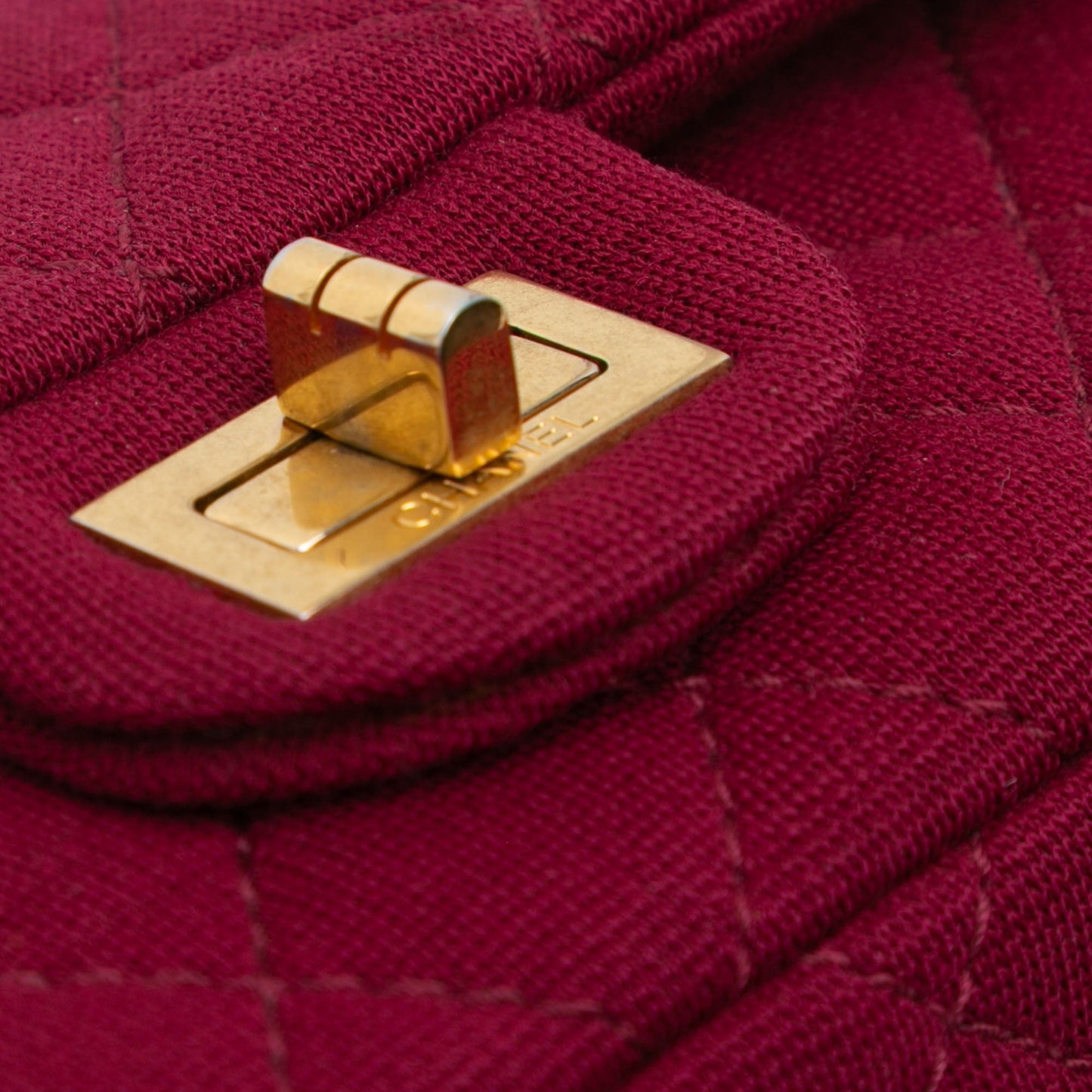 Red Chanel 2.55 Reissue Mini Quilted Jersey Double Flap Shoulder Bag