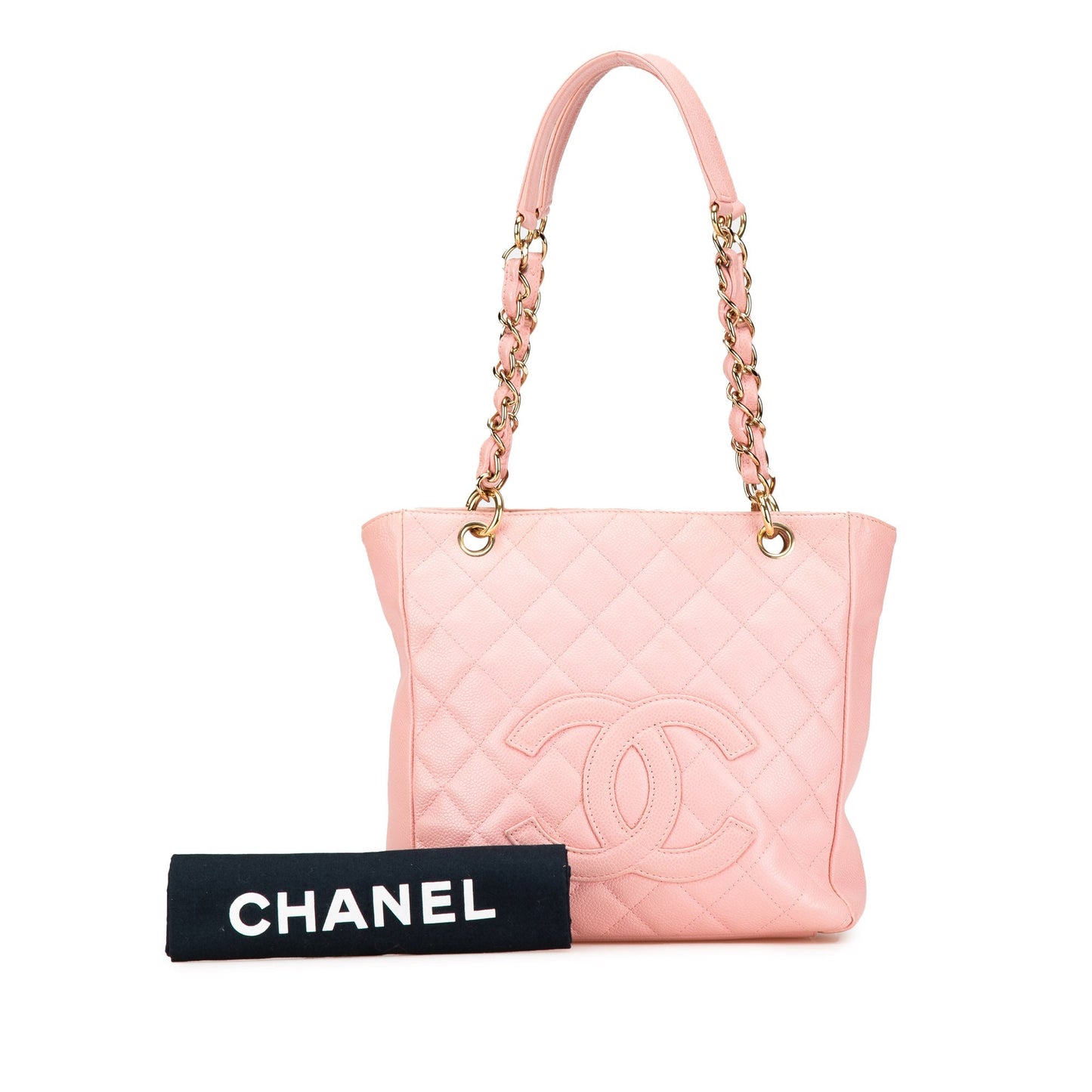 Pink Chanel Caviar Petite Shopping Tote