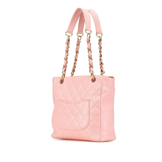 Pink Chanel Caviar Petite Shopping Tote