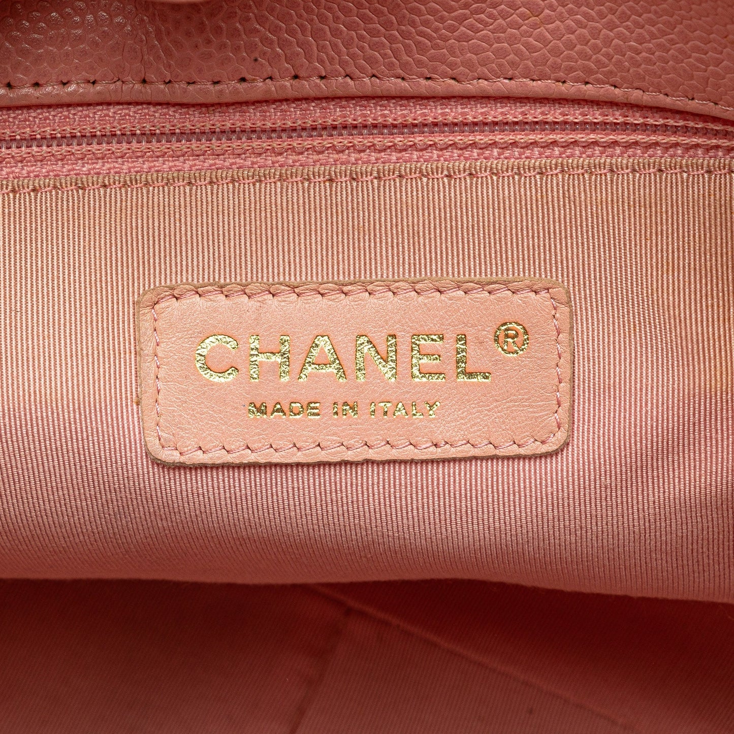 Pink Chanel Caviar Petite Shopping Tote