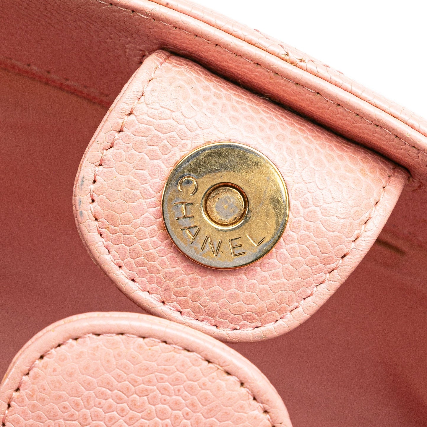 Pink Chanel Caviar Petite Shopping Tote
