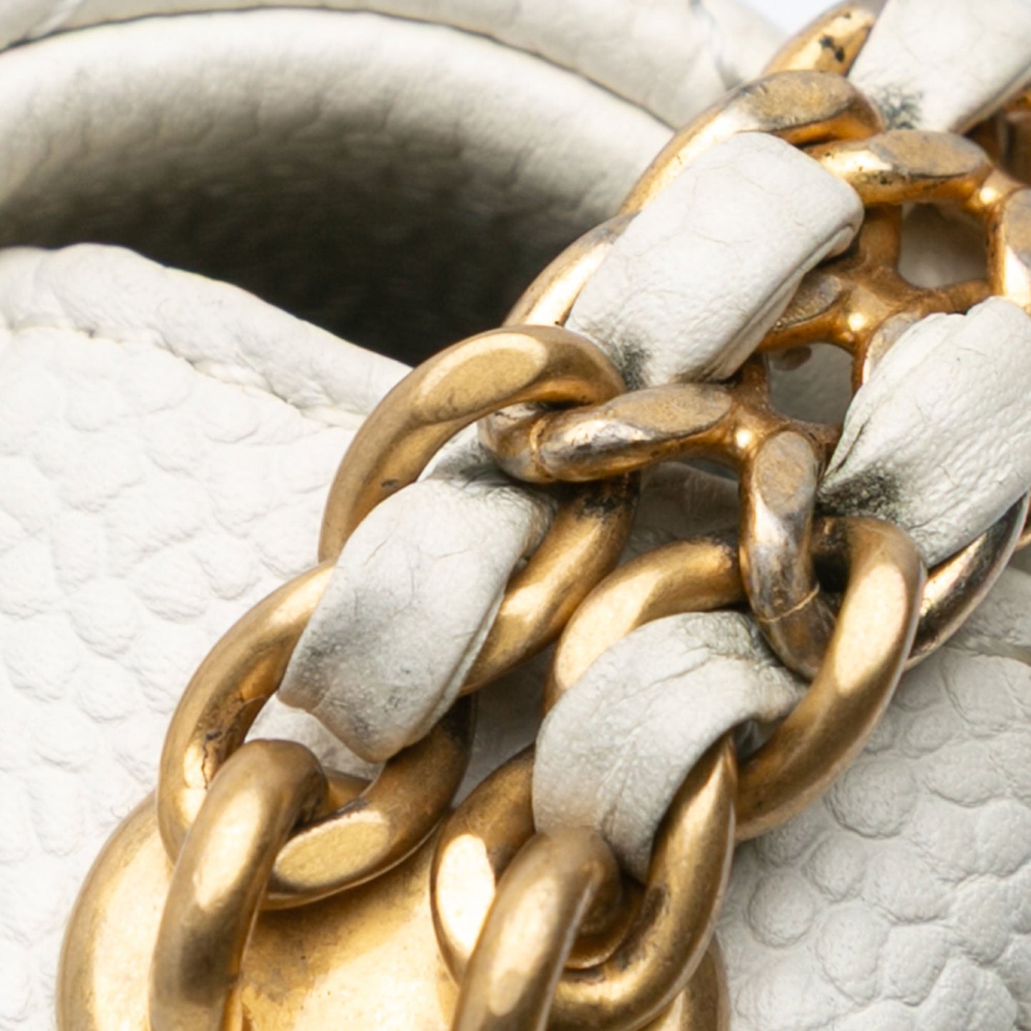 White Chanel Mini Quilted Caviar Chain Soul Flap Crossbody Bag