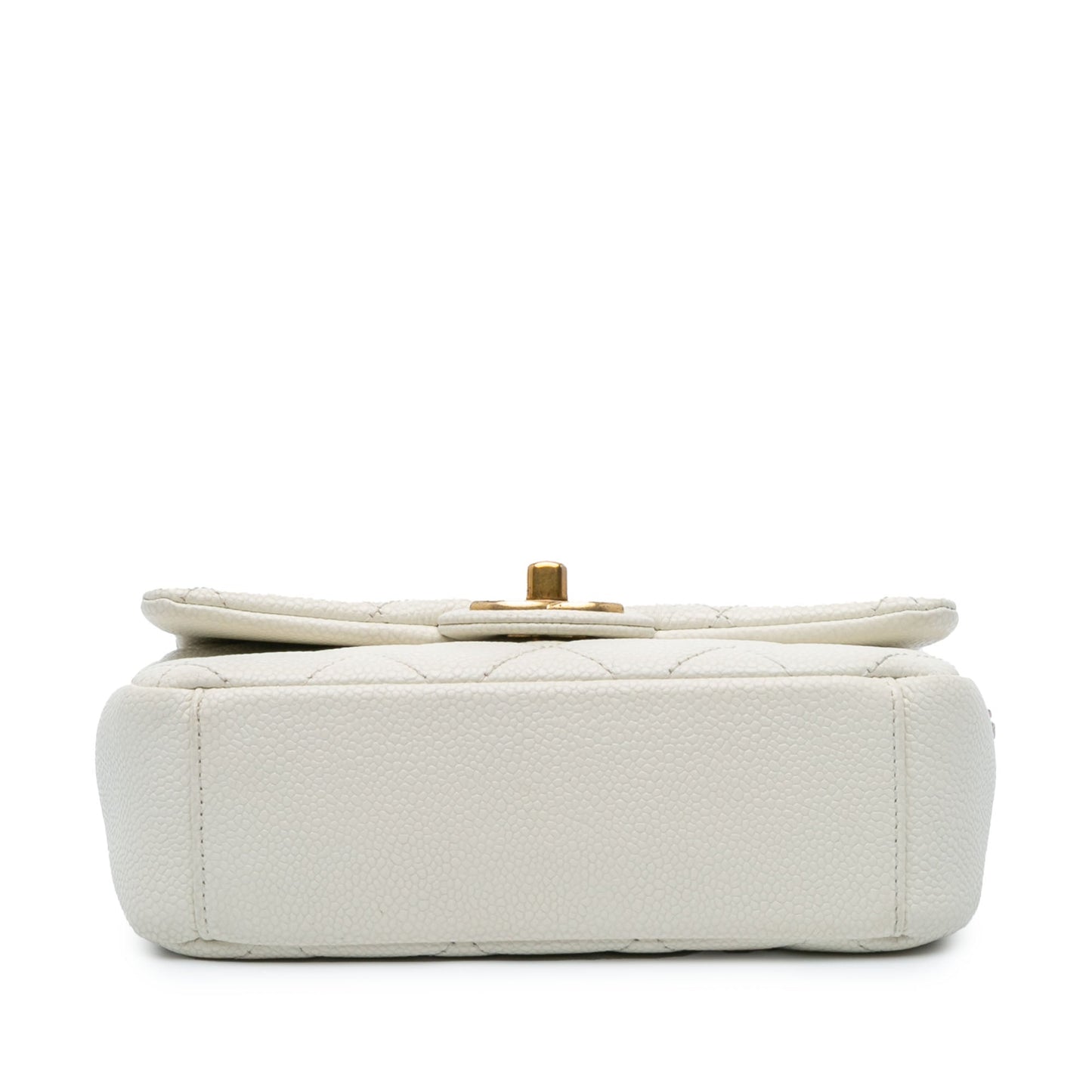 White Chanel Mini Quilted Caviar Chain Soul Flap Crossbody Bag