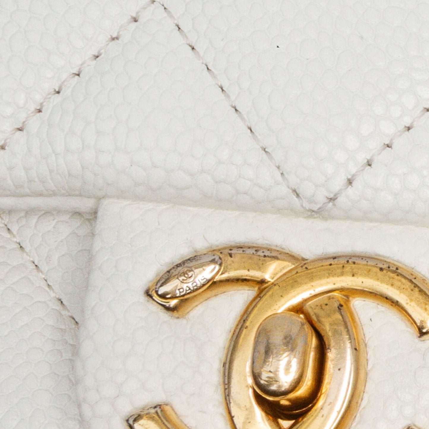 White Chanel Mini Quilted Caviar Chain Soul Flap Crossbody Bag