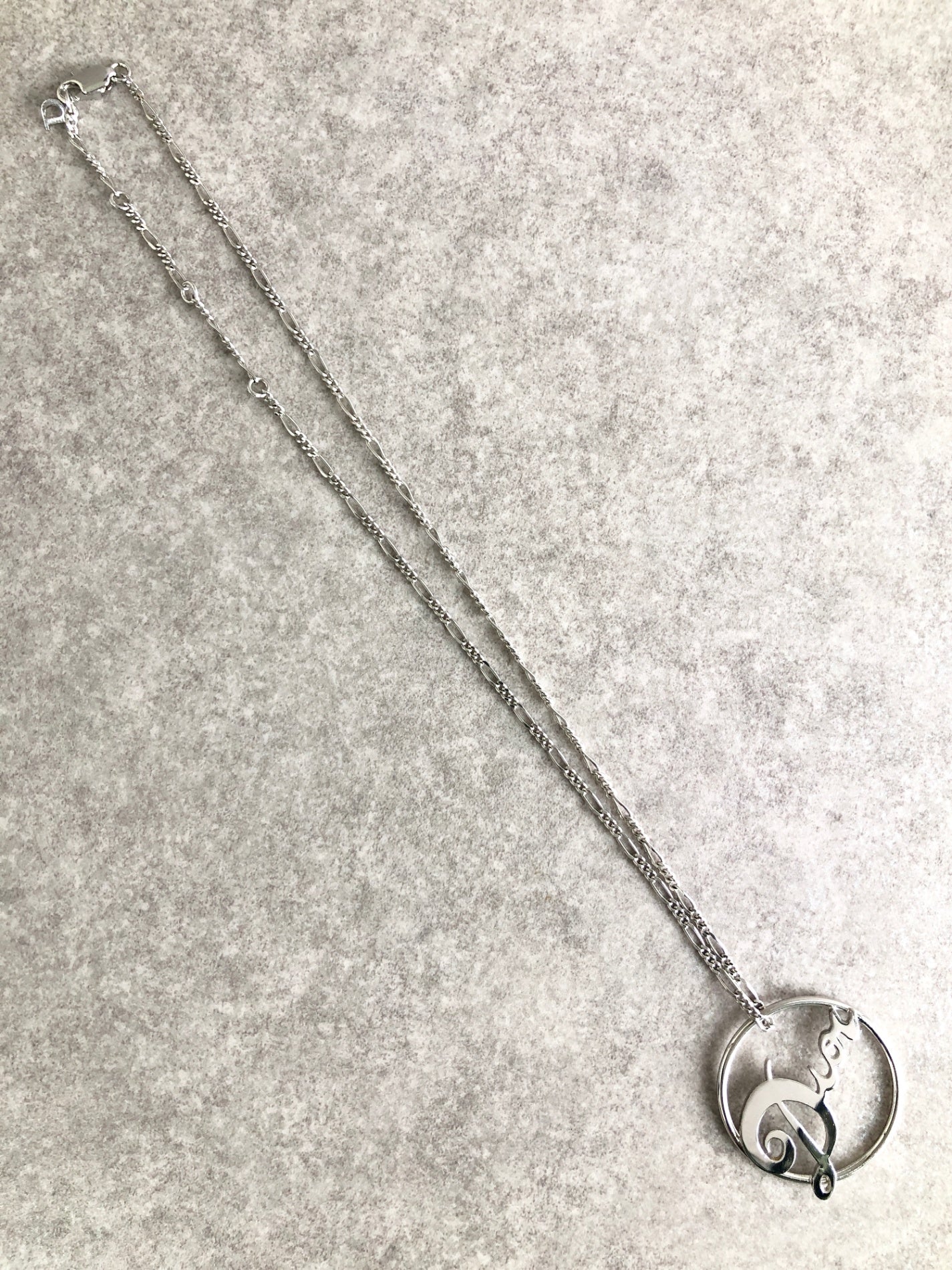 Christian Dior Logo Necklace Silver Vintage rnuzjv