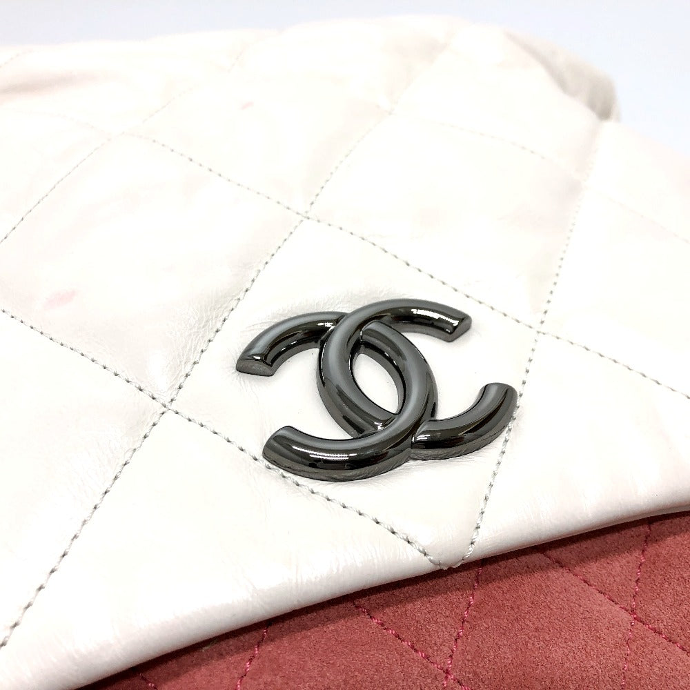 CHANEL Shoulder Bag Leather / suede white CC COCO Mark Portobello Matelasse Women Used