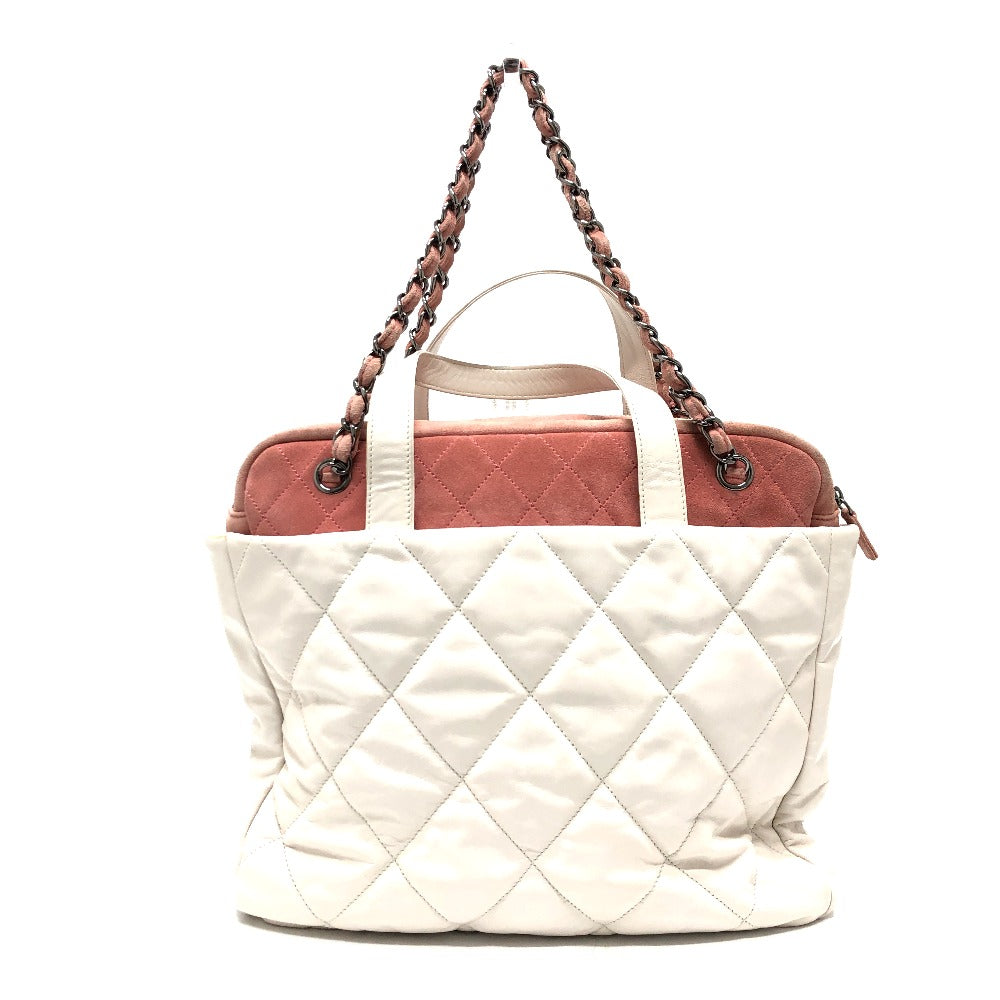 CHANEL Shoulder Bag Leather / suede white CC COCO Mark Portobello Matelasse Women Used