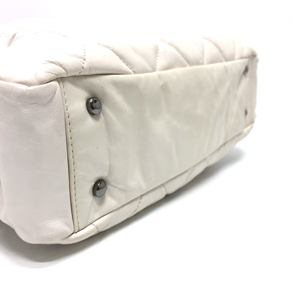 CHANEL Shoulder Bag Leather / suede white CC COCO Mark Portobello Matelasse Women Used