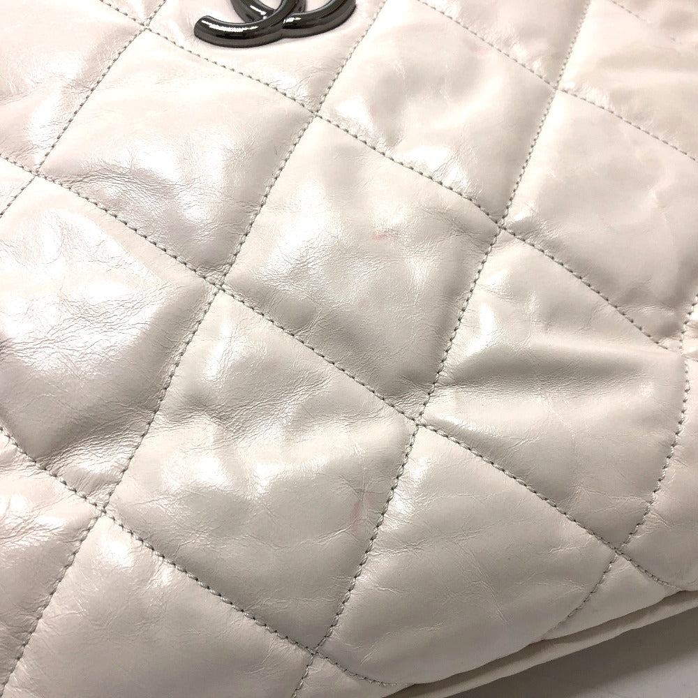 CHANEL Shoulder Bag Leather / suede white CC COCO Mark Portobello Matelasse Women Used