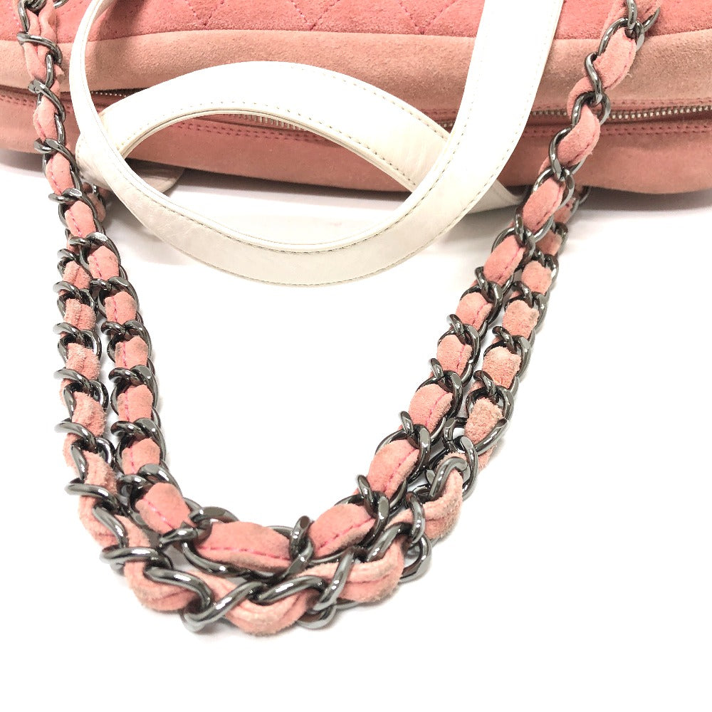 CHANEL Shoulder Bag Leather / suede white CC COCO Mark Portobello Matelasse Women Used