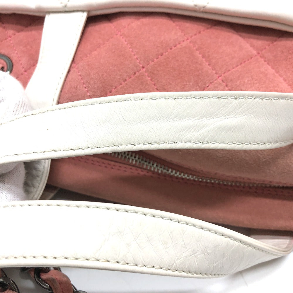 CHANEL Shoulder Bag Leather / suede white CC COCO Mark Portobello Matelasse Women Used