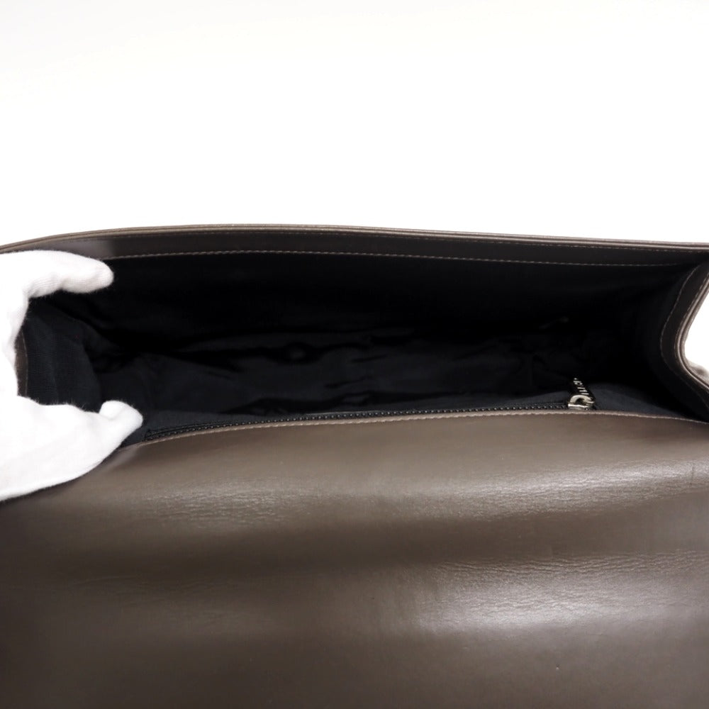 CHANEL Shoulder Bag leather gray Boy chanel