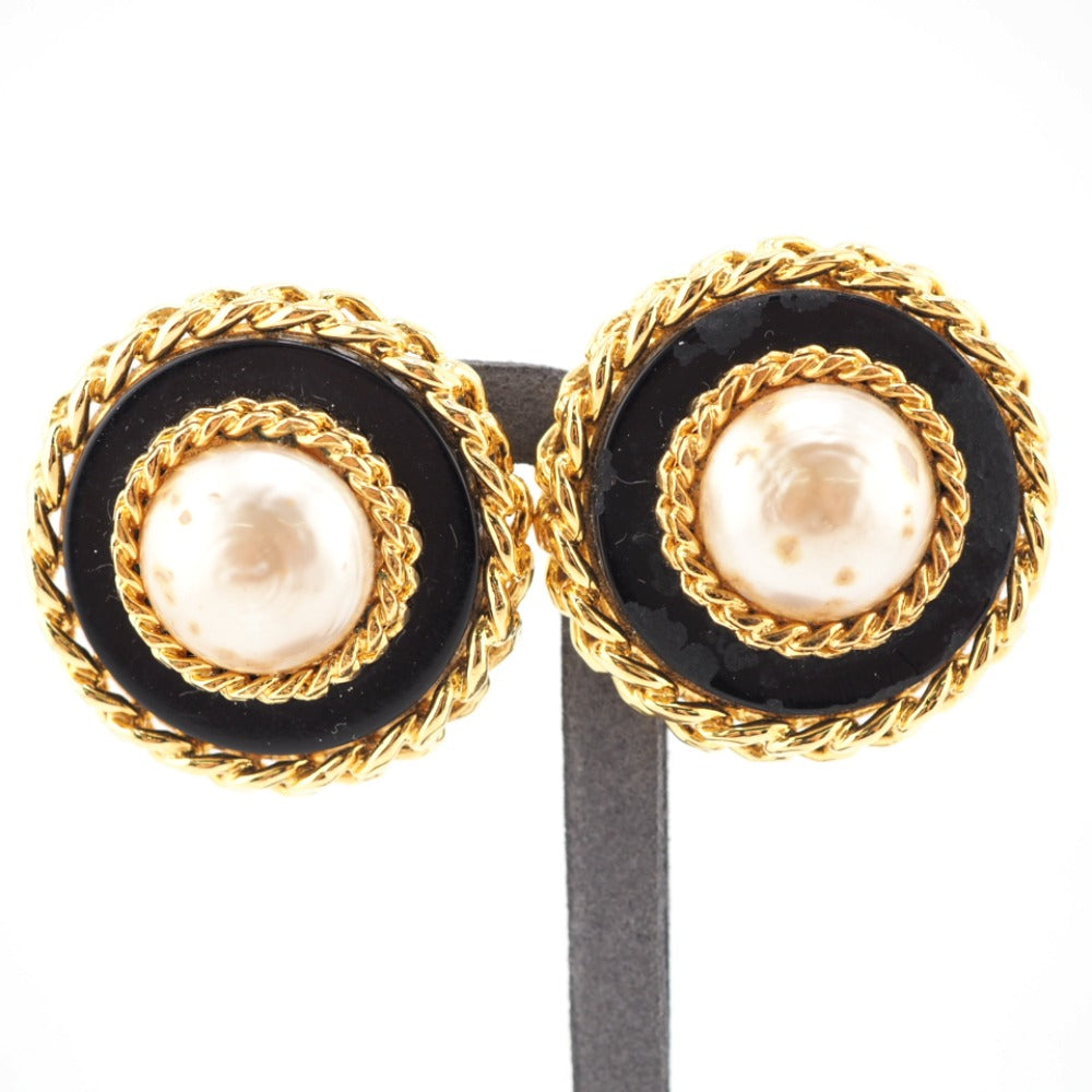 CHANEL Earring Gold Plated gold Fake pearl