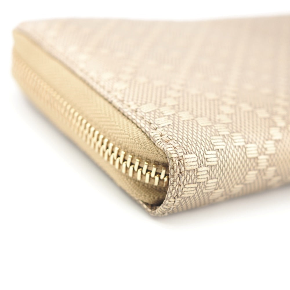 GUCCI Long Wallet Purse 224253 beige Zip Around Bamboo Diamante Women Used