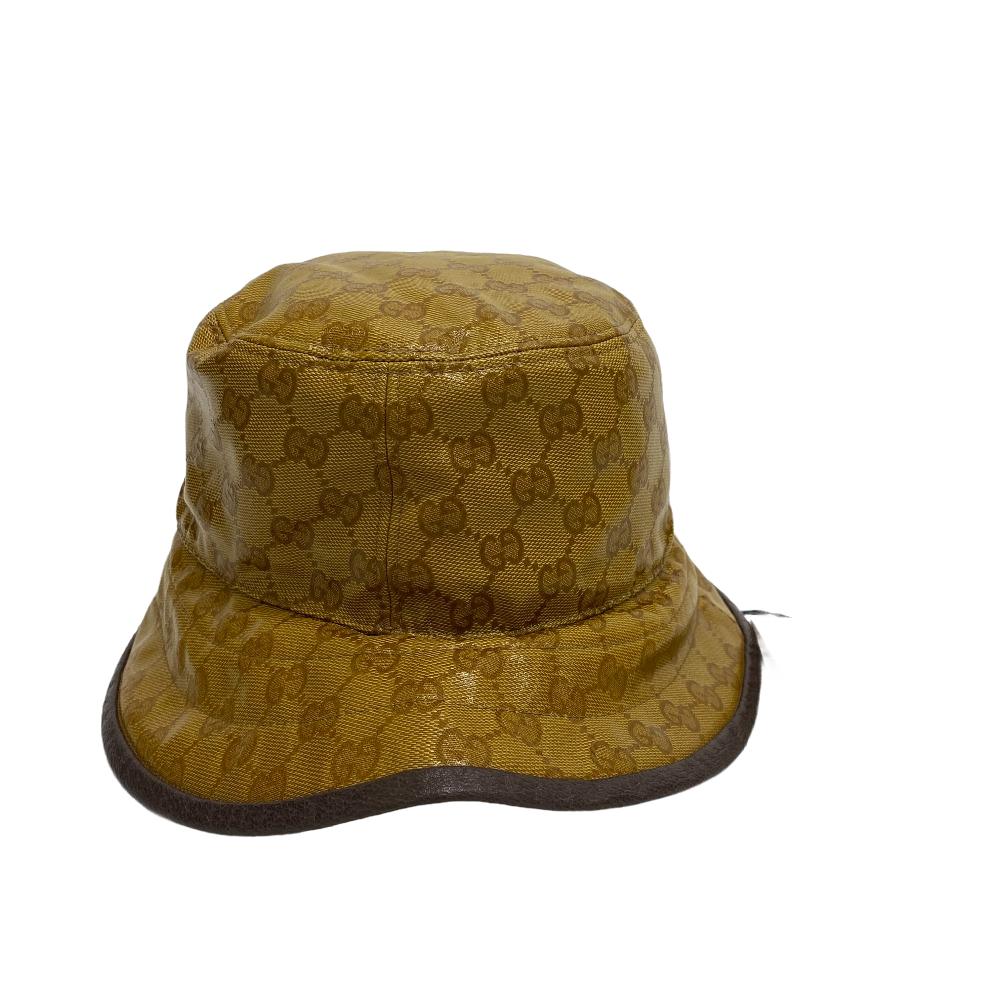 GUCCI hat 696484 Cotton, Nylon Brown Adidas Bucket Hat GG crystal S 57 mens Used