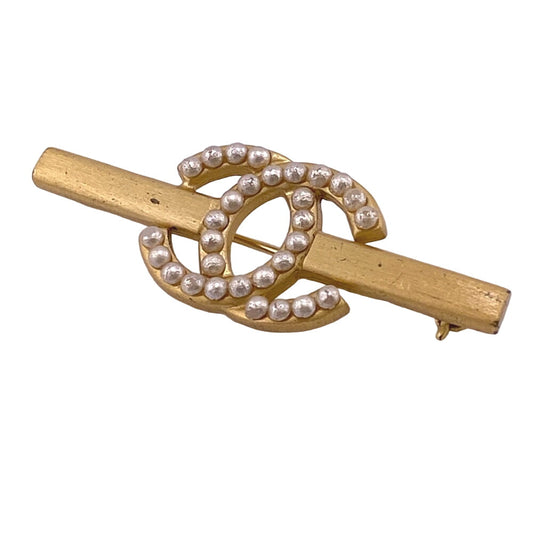 CHANEL Brooch Gold Plated gold COCO Mark