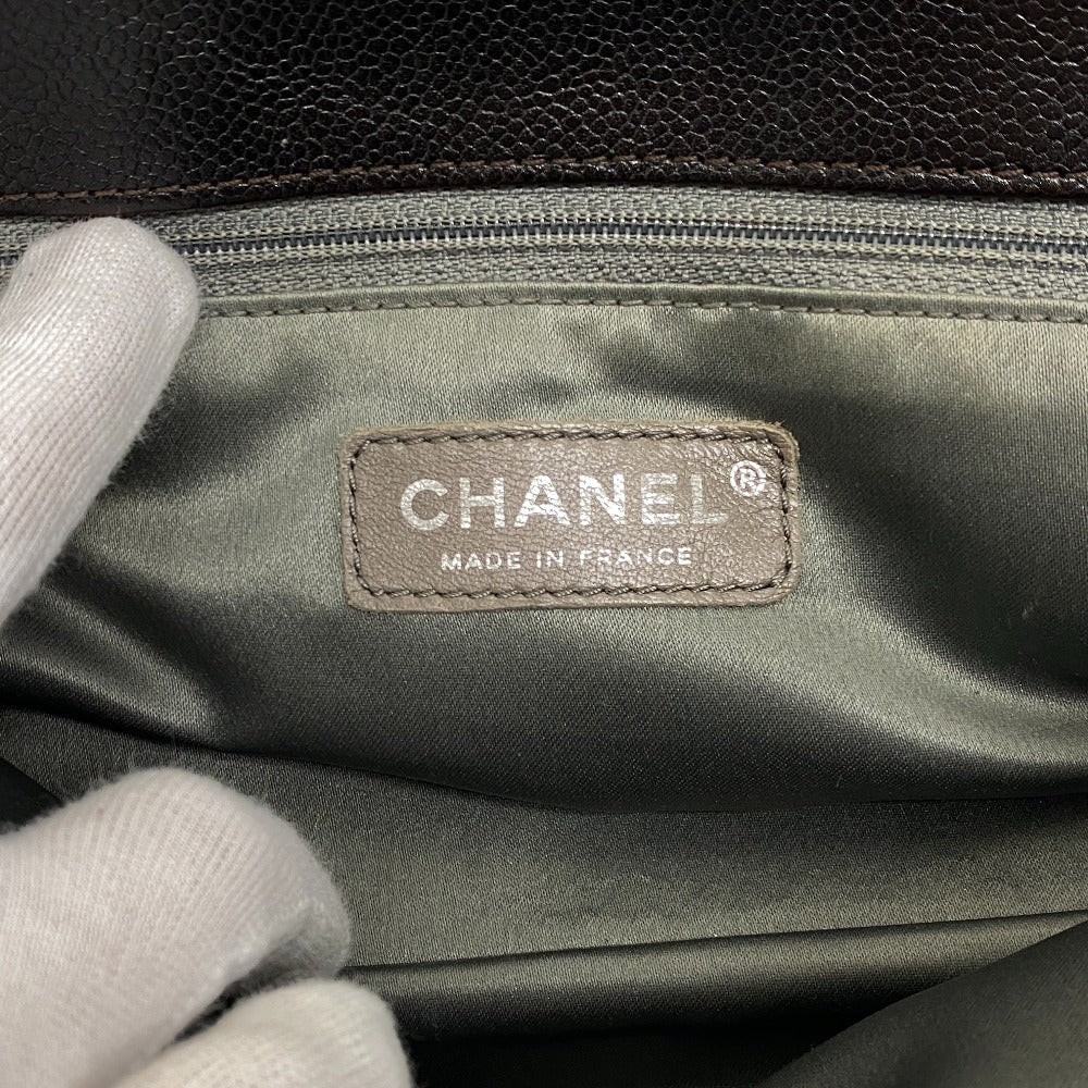 CHANEL Shoulder Bag Caviar skin Brown COCO Mark