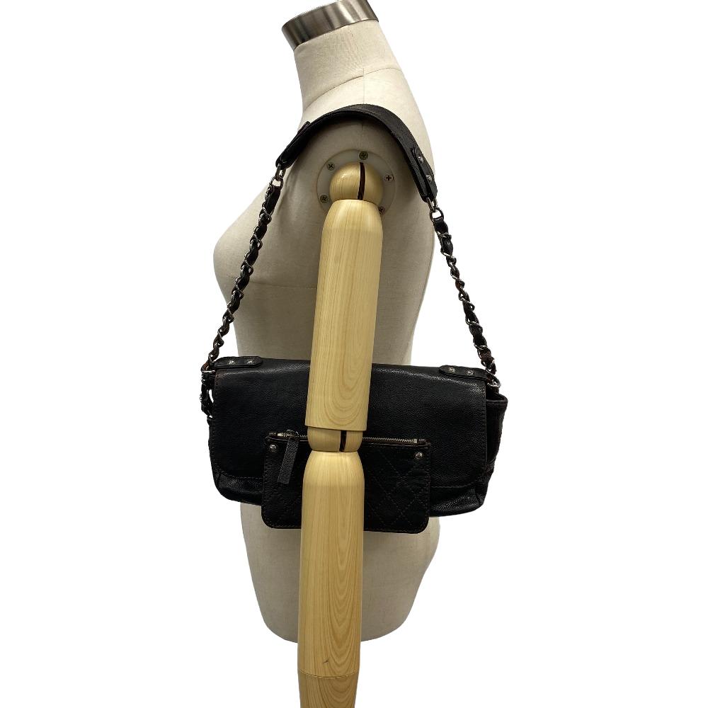 CHANEL Shoulder Bag Caviar skin Brown COCO Mark