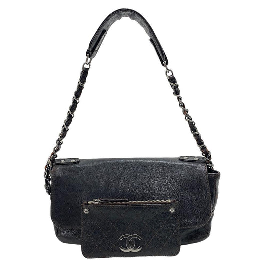 CHANEL Shoulder Bag Caviar skin Brown COCO Mark