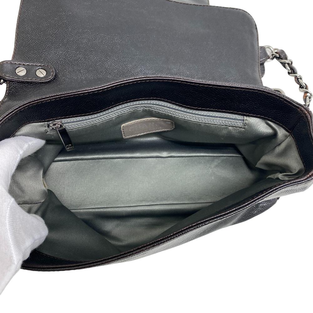 CHANEL Shoulder Bag Caviar skin Brown COCO Mark