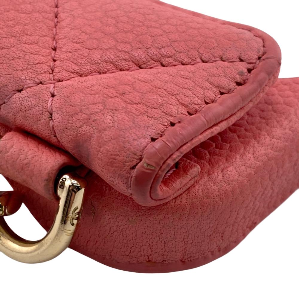 CHANEL Mobile phones and smartphone accessories Caviar skin pink Smartphone case iPhone13Pro ChainShoulder Coco ball Women Used