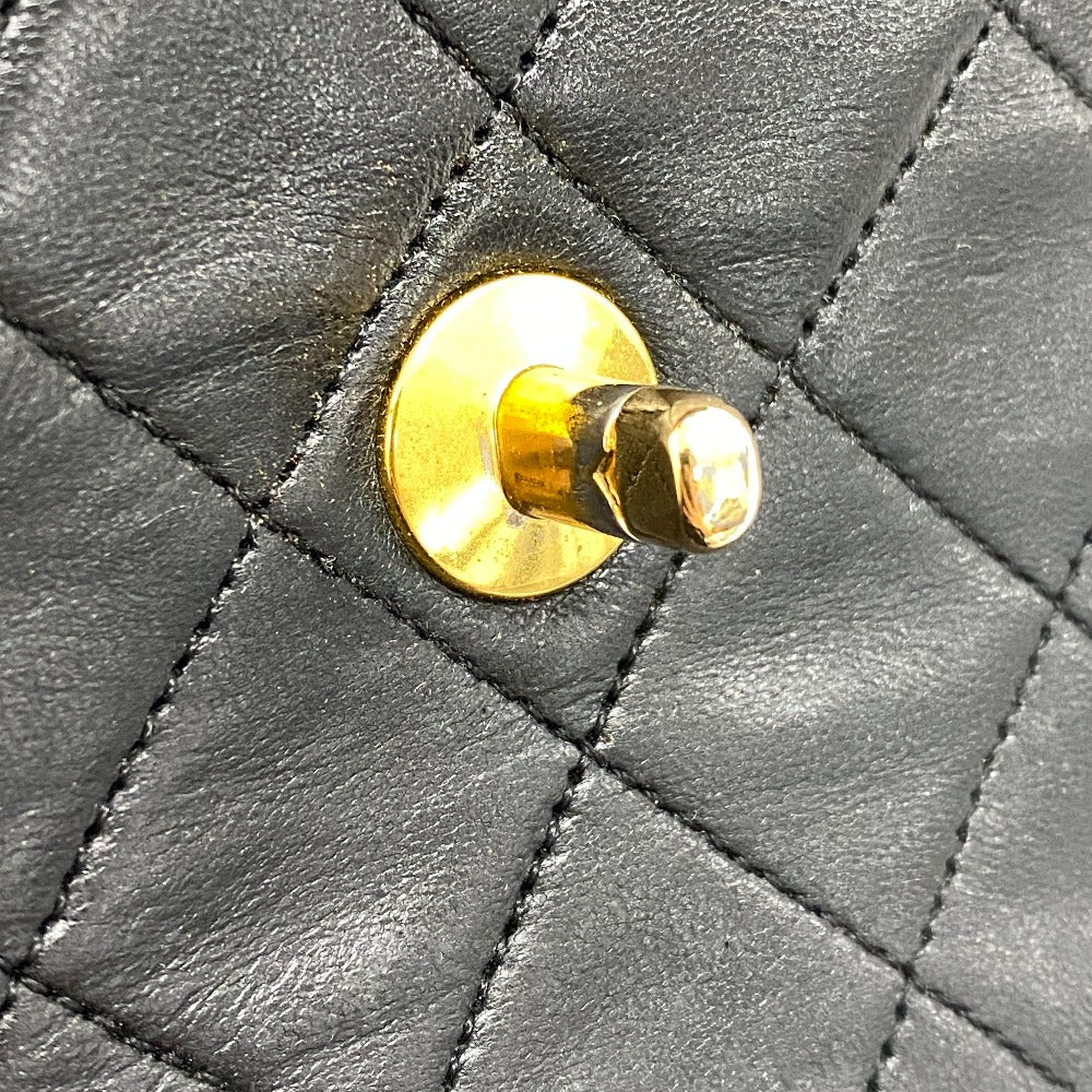 CHANEL Shoulder Bag lambskin black Single flap Single Chain COCO Mark Mini Matrasse 20 Women Used