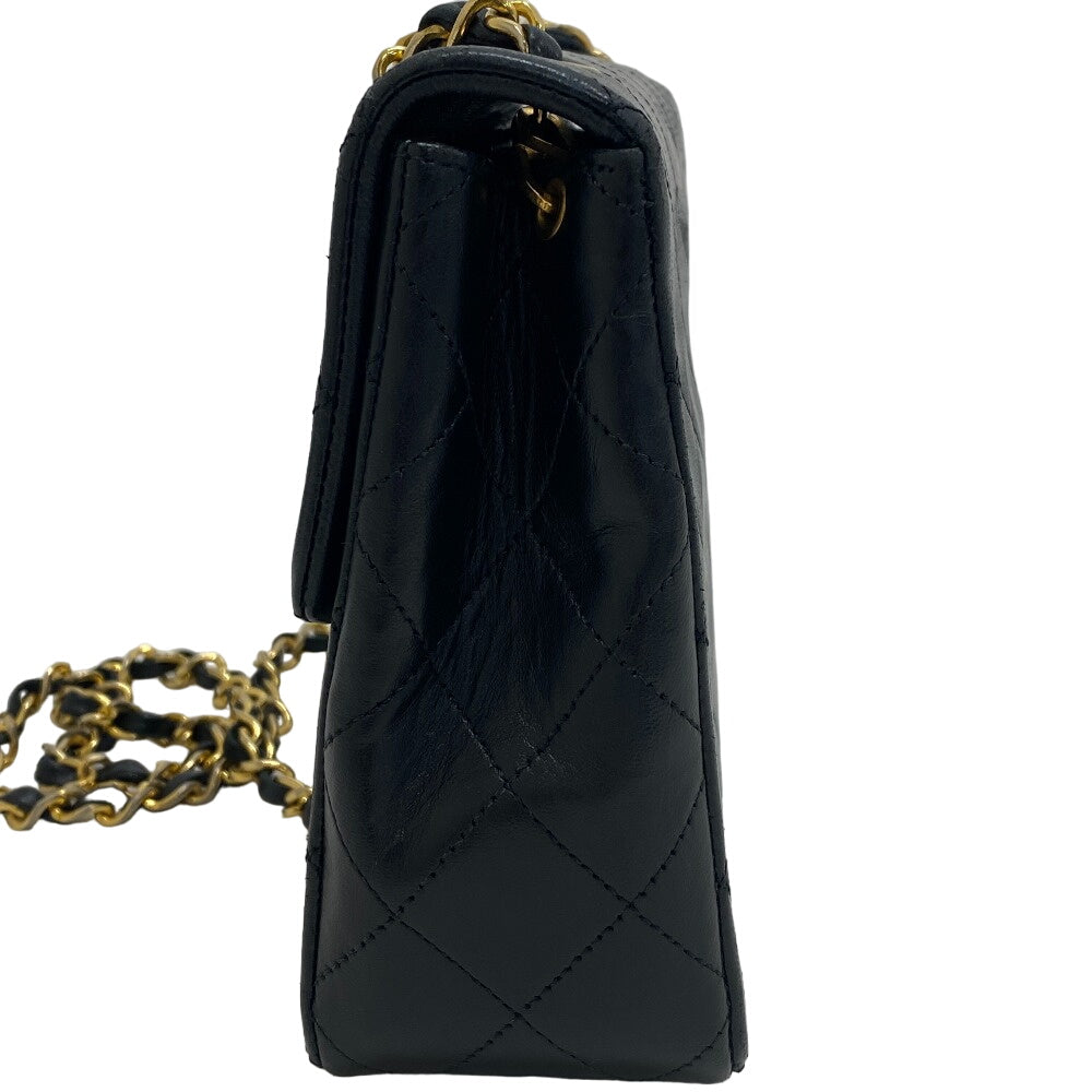 CHANEL Shoulder Bag lambskin black Single flap Single Chain COCO Mark Mini Matrasse 20 Women Used
