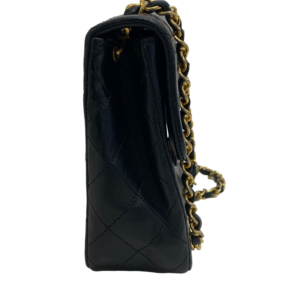 CHANEL Shoulder Bag lambskin black Single flap Single Chain COCO Mark Mini Matrasse 20 Women Used