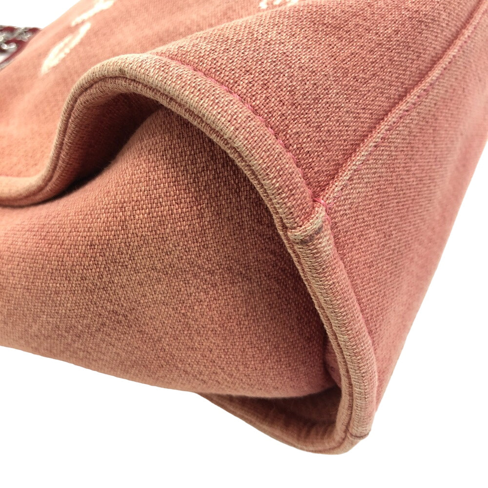 CHANEL Tote Bag canvas Red COCO Mark DeauvilleMM