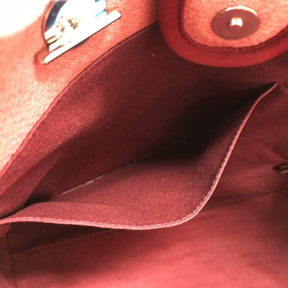 CHANEL Tote Bag canvas Red COCO Mark DeauvilleMM