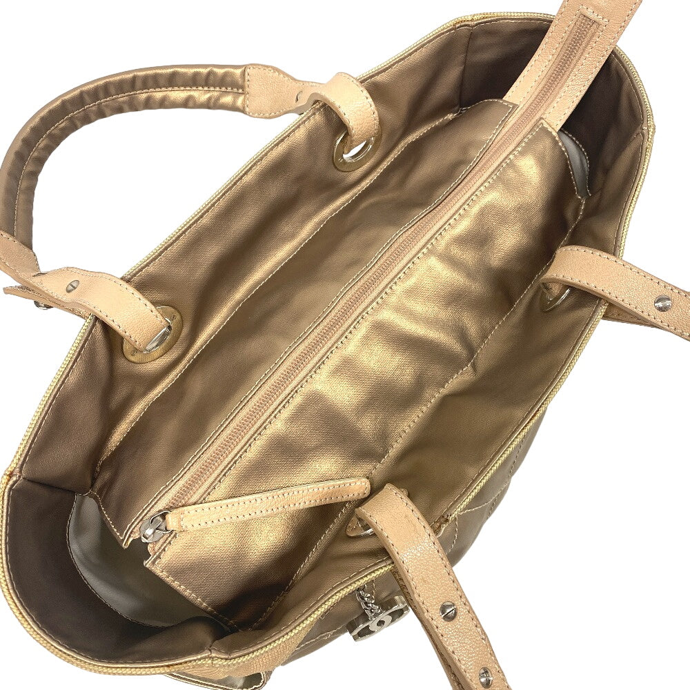 CHANEL Tote Bag Coated canvas beige Paris Biarritz GM