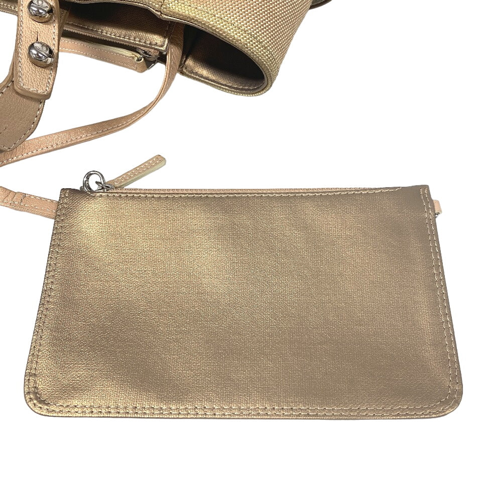 CHANEL Tote Bag Coated canvas beige Paris Biarritz GM