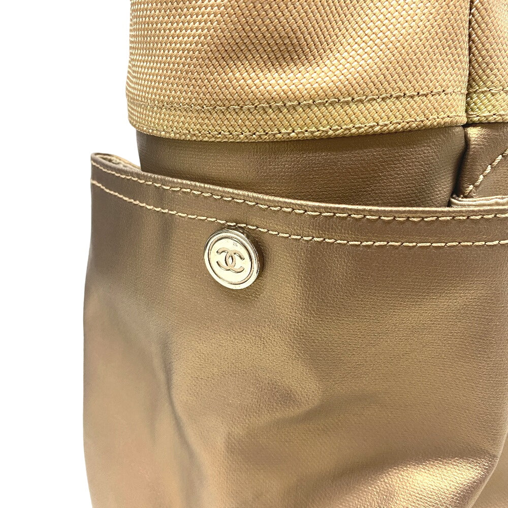 CHANEL Tote Bag Coated canvas beige Paris Biarritz GM