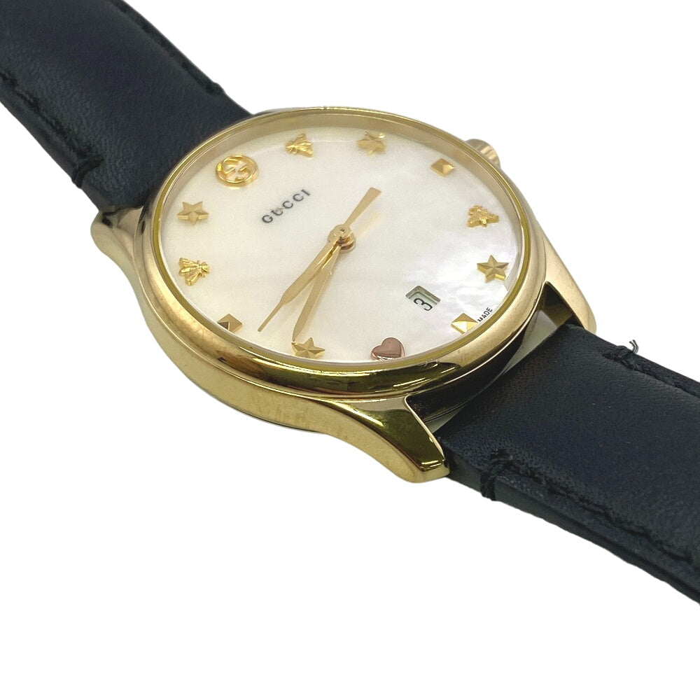GUCCI Watches Gold Plated gold Quartz QZ Shell Dial G timeless Women Used