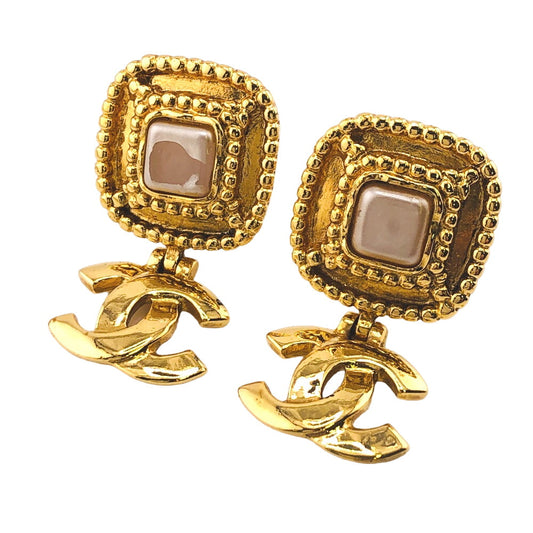 CHANEL Earring Gold Plated gold 96A COCO Mark Women Used