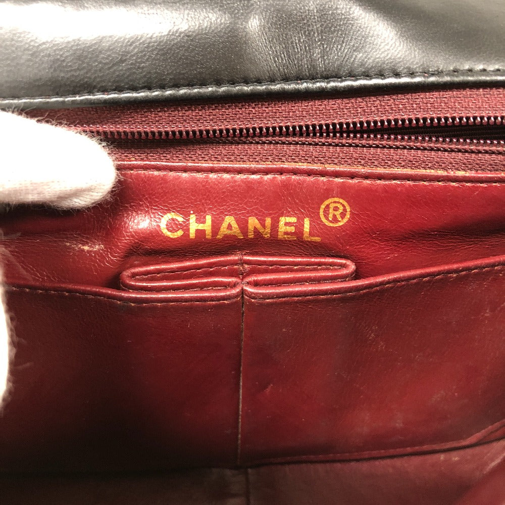 CHANEL Shoulder Bag lambskin black COCO Mark Mini matrasse
