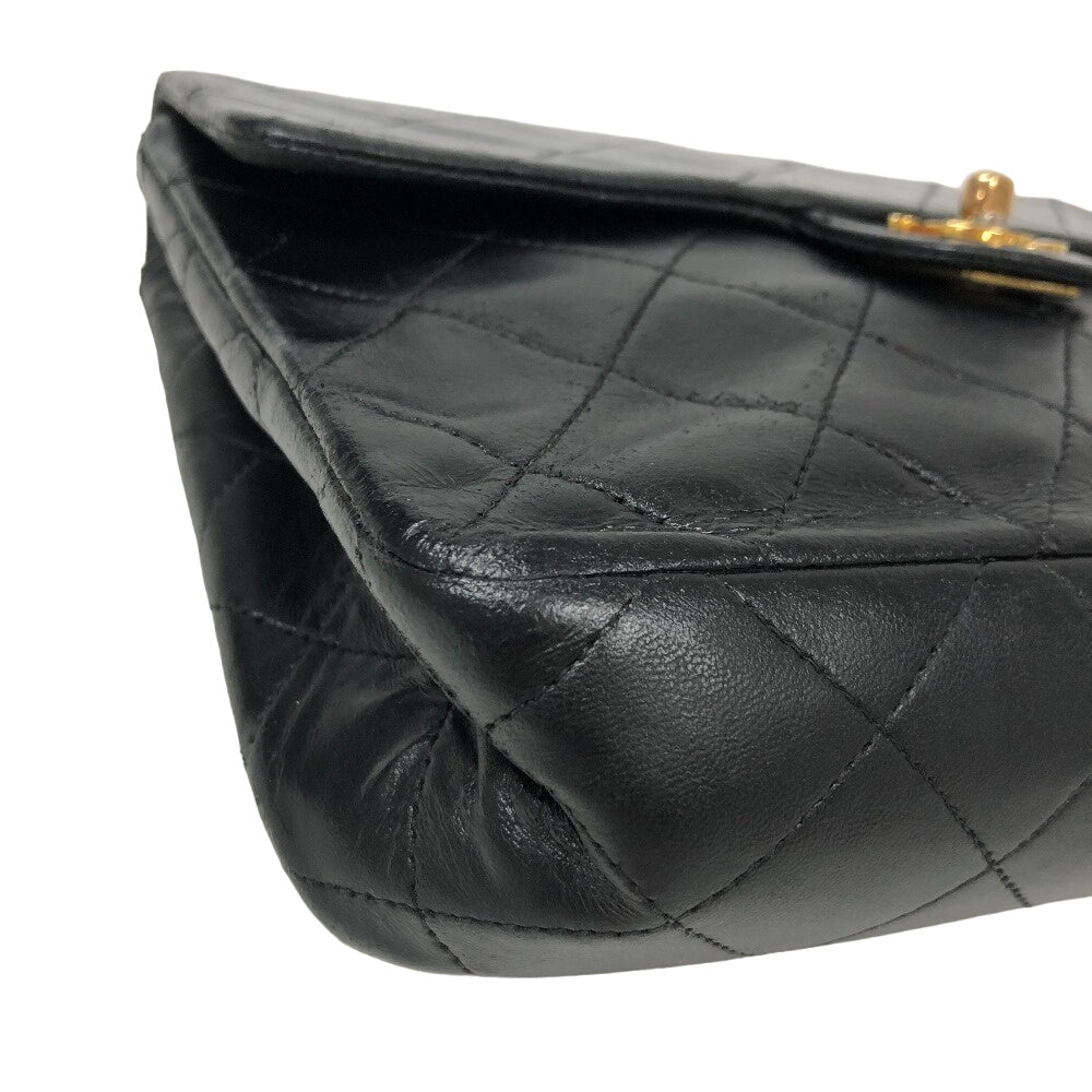 CHANEL Shoulder Bag lambskin black COCO Mark Mini matrasse