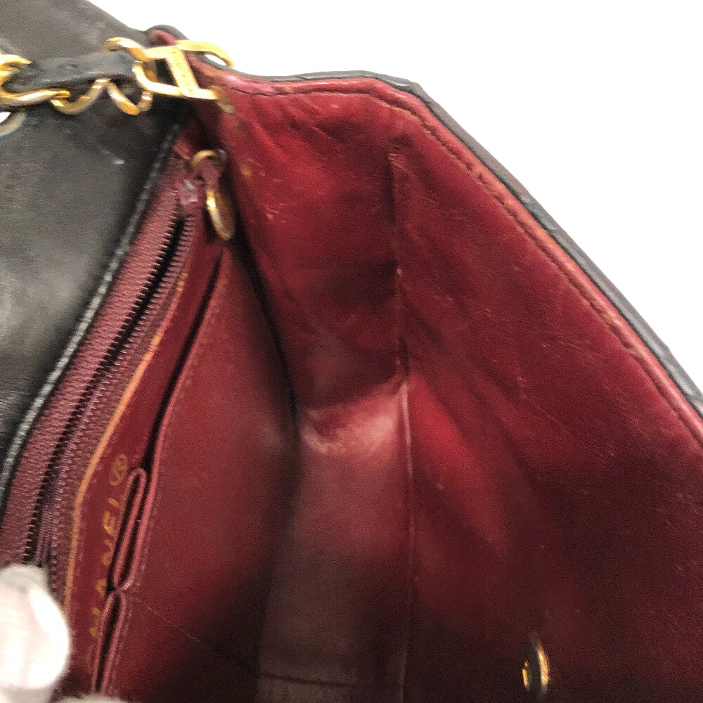 CHANEL Shoulder Bag lambskin black COCO Mark Mini matrasse