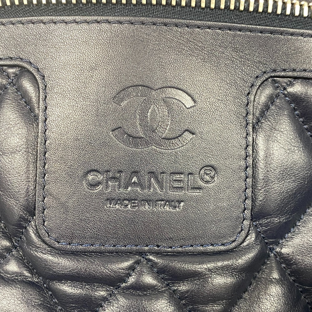 CHANEL Tote Bag leather black Matrasse Cococoon