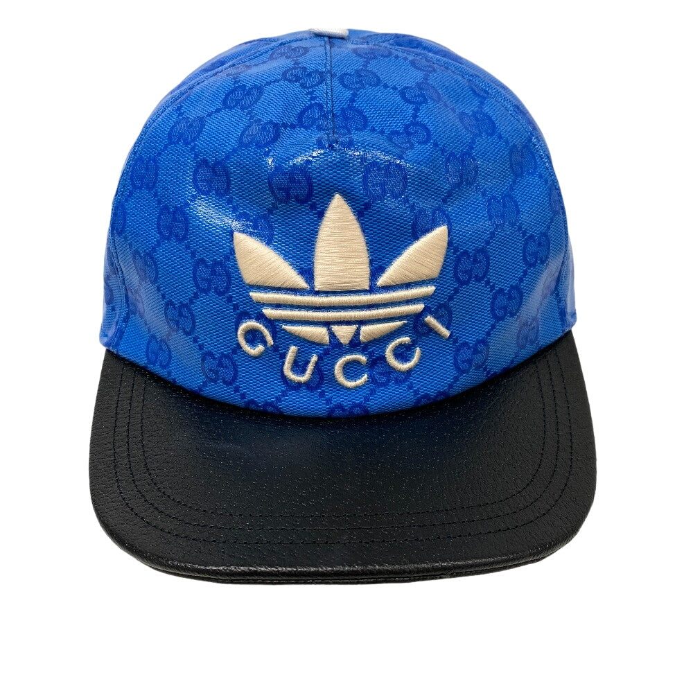 GUCCI cap 724833 4HAUU cotton blue Adidas XL 60 polyamide(Unisex) XL 60cm Used
