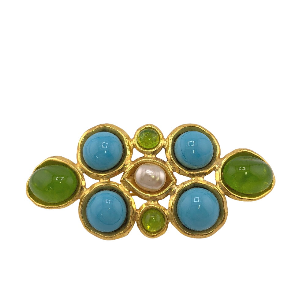 CHANEL Brooch Gold Plated, Faux Pearl, Color Stone multicolor 93P Gripoa Women Used