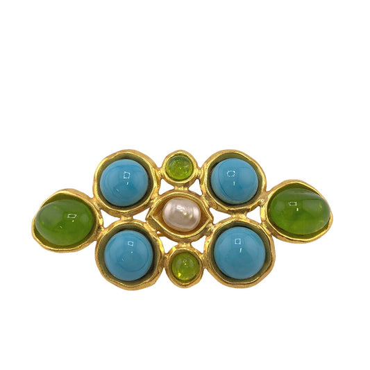 CHANEL Brooch Gold Plated, Faux Pearl, Color Stone multicolor 93P Gripoa Women Used