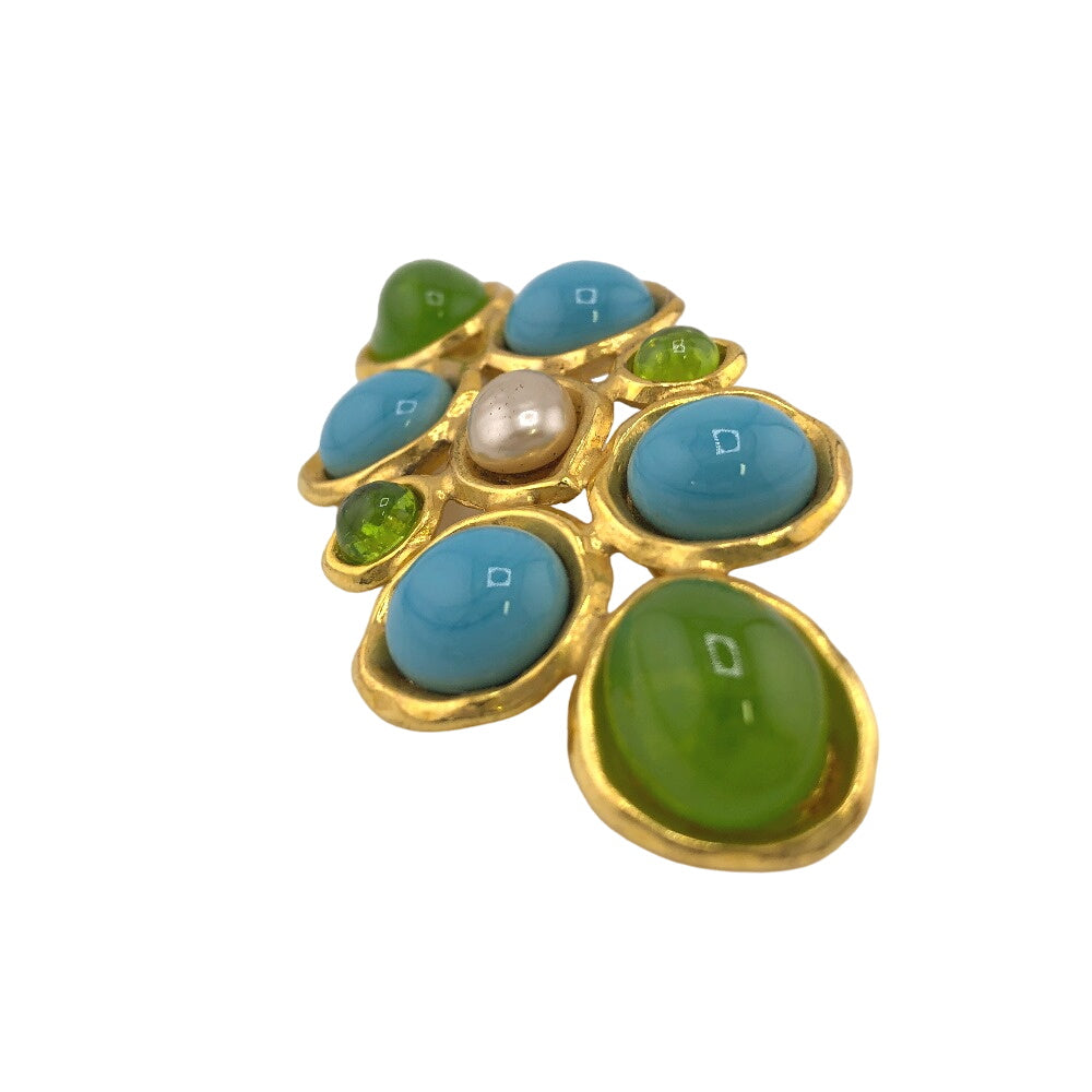 CHANEL Brooch Gold Plated, Faux Pearl, Color Stone multicolor 93P Gripoa Women Used