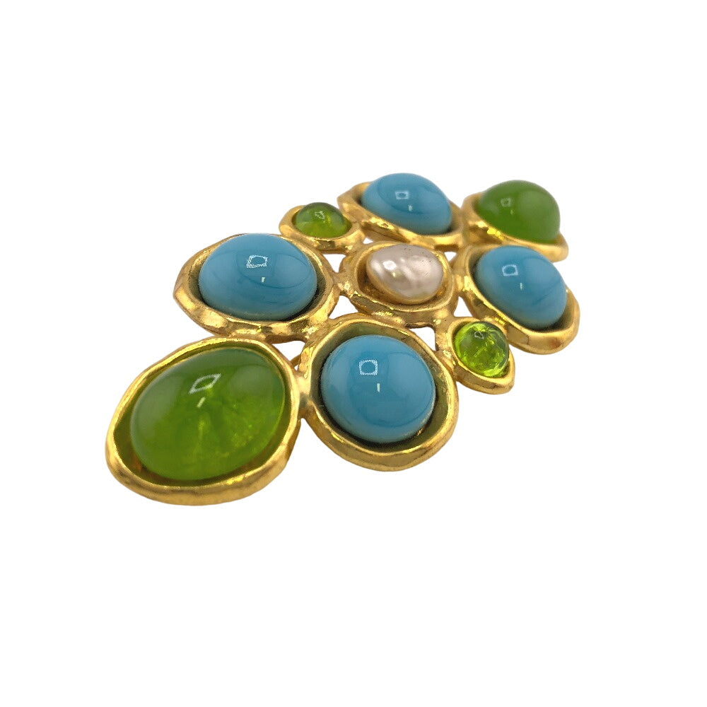 CHANEL Brooch Gold Plated, Faux Pearl, Color Stone multicolor 93P Gripoa Women Used