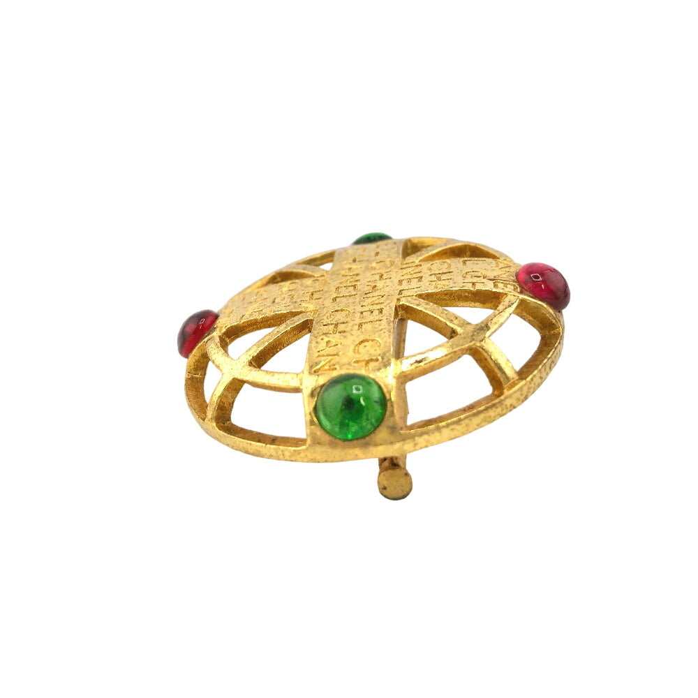 CHANEL Brooch Gold Plated, Color Stone gold Gripoa Women Used
