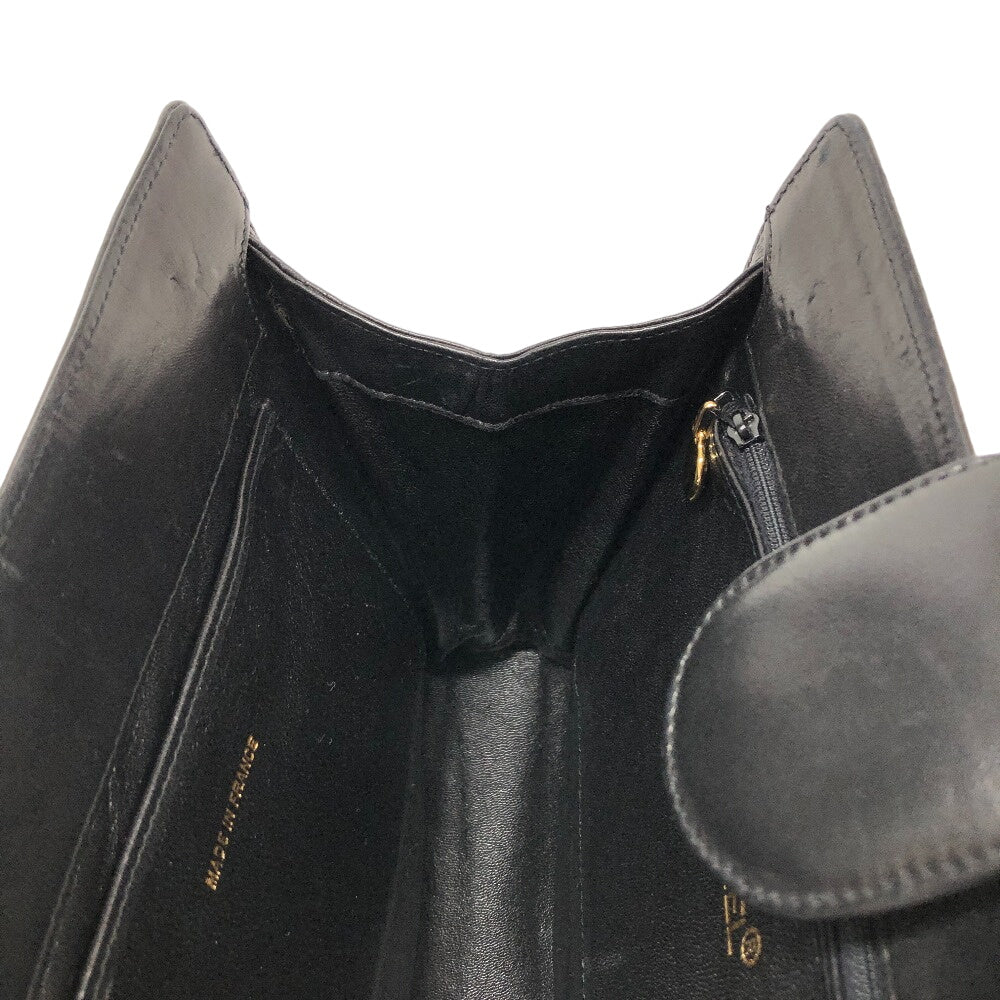 CHANEL Shoulder Bag leather black COCO Mark